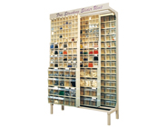 Sliding Tip-Out Clear Bin Shelving for Small Medium Parts Storage