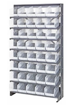 Quantum Storage 60 Bin Shelf Unit — 12in. x 36in. x 75in. Rack Size
