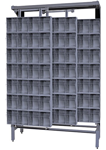 Quantum Tip Out Storage Bin QTB304 - 4 Compartments Gray
