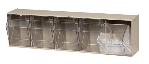 Quantum Tip Out Storage Bin QTB304 - 4 Compartments Ivory
